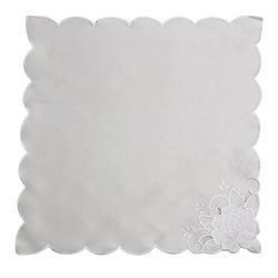 Servilleta Blanca Con Flores 45 X 45 Cm - Viva