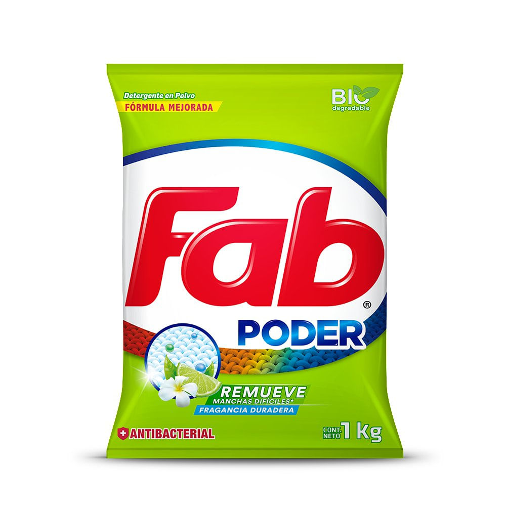 Detergente en Polvo Antibacterial Fragancia Duradera 1 Kg
