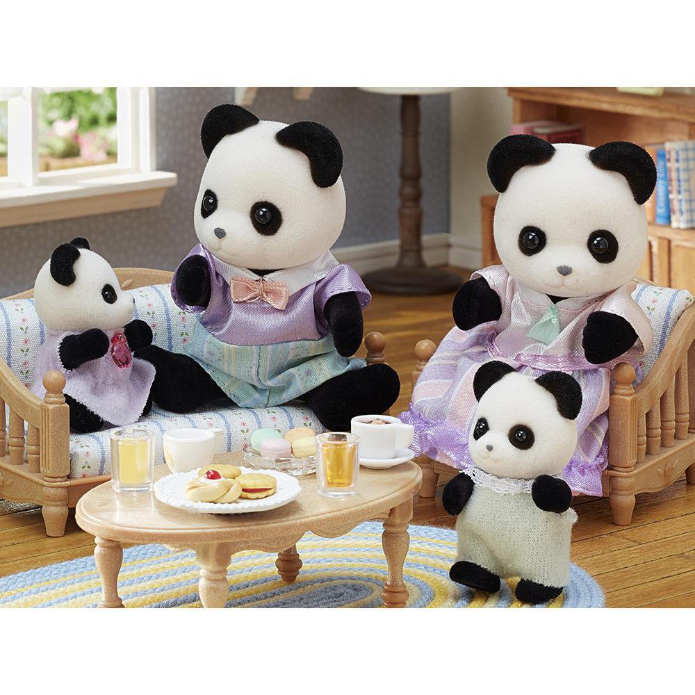 Set Sylvanian Families Familia Panda Pookie con Papá, Mamá y Bebés de 4 Piezas Sylvanian F…