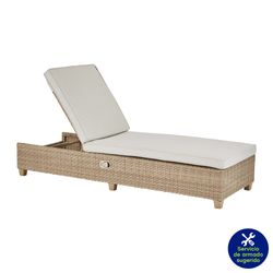 Cama Asoleadora Tipo Ratán Alu Beige 200X69X94 Cm