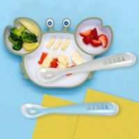 Set De 2 Cucharas Mis Primeras Comidas Celeste Y Gris - Beaba
