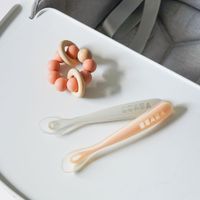 Set De 2 Cucharas Mis Primeras Comidas Rosado Y Gris - Beaba