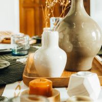 Florero Decorativo Blanco Hueso De Cerámica  - Kikotem