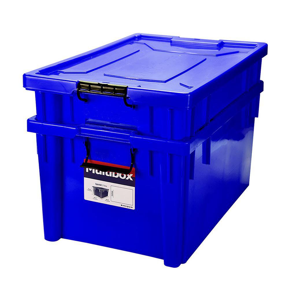Caja de Plástico con Clip 57 L - Varios Colores Azul