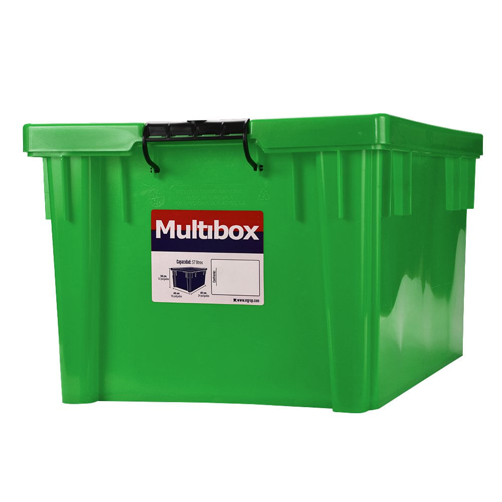 Caja de Plástico con Clip 57 L - Varios Colores Verde