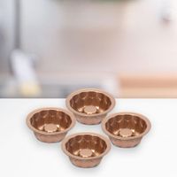 Set 4 Mini Jazmines Antiadherente Cobre 11X4 Cm - Ilko
