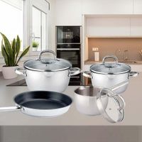 Batería De Cocina De Acero Inoxidable 7 Pzas - Nordika