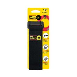 Set De Correas Para Almacenar Negro 30 Cm 4 Pzas - Wrap-it