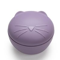 Recipiente Para Snack De Silicón Morado Diseño Gato - Melli Baby