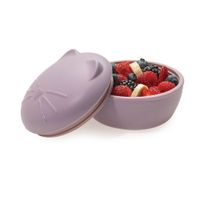Recipiente Para Snack De Silicón Morado Diseño Gato - Melli Baby