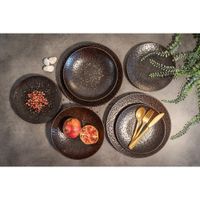 Plato Para Cena 10.6 Plg Café Metálico - Niu Haus