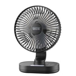 Ventilador Para Escritorio Recargable Negro De 8 Plg - Rosthal