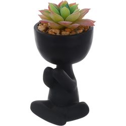 Planta Artificial Con Pote Muñequito Negro 7.5 X 7 X 14 Cm - Concepts