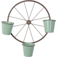 Set De Porta Potes Rueda + 3 Potes Verdes 28 X 13 X 28 Cm - Concepts