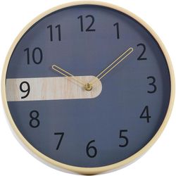 Reloj De Pared A Batería Negro Y Amarillo 30X30X4 Cm - Concepts