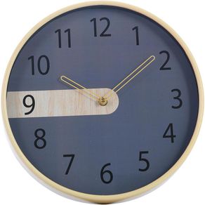 Reloj De Pared A Batería Negro Y Amarillo 30X30X4 Cm - Concepts