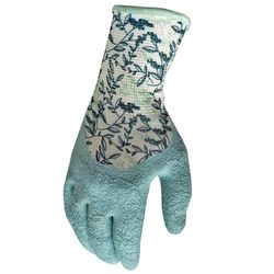 Guantes De Látex Celeste Con Diseño De Flores - Digz Varias Tallas