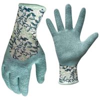 Guantes De Látex Celeste Con Diseño De Flores - Digz Varias Tallas