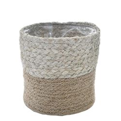 Canasta De Jute Con Pote Café - Concepts Varios Tamaños