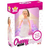 Muñeca Cherry Novia De Plástico Vestido Con Encaje - Anjo