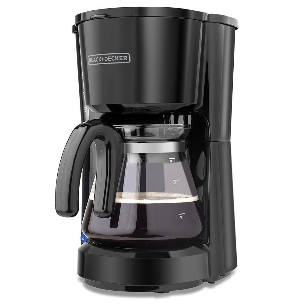 Cafetera con Jarra de Vidrio para 5 Tazas y Filtro Permanente Color Negro Cafetera de 5 Ta…
