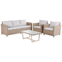 Set de Jardín Sillones y Mesa Ratán Beige 5 personas - Naterial