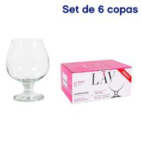 Set De Copas De Vidrio Para Coñac 13.2 Oz 6 Pzas - Lav