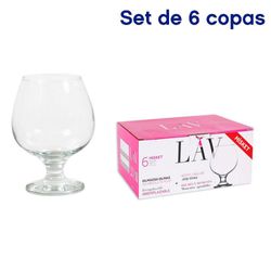 Set De Copas De Vidrio Para Coñac 13.2 Oz 6 Pzas - Lav
