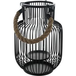 Portavelas De Metal Negro De 19X18X26.2 Cm - Concepts