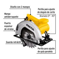 Sierra Circular Industrial De 7-1/4 Plg 1200 W - Pretul
