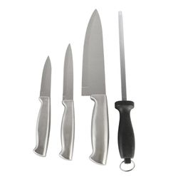 Set De 4 Pzas Cuchillos Y Afilador - Oster