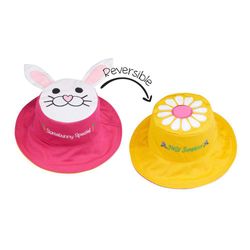 Sombrero Reversible Diseño Conejo Y Margarita Talla 2-4 Años
