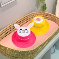 Sombrero Reversible Diseño Conejo Y Margarita Talla 6-24 Meses