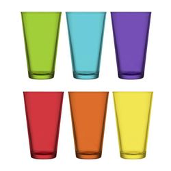 Set De 6 Vasos De Vidrio Multicolor - Lav