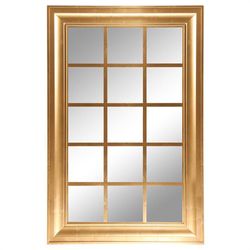 Espejo Dorado Decorativo Diseño Ventanal 60 x 90 Cm - Viva
