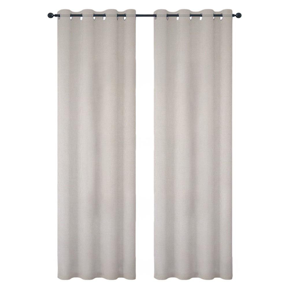 Cortina 140 x 240 cm Tela Voile Traslúcida Color Beige