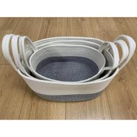 Set De 3 Canastas Con Agarrador Gris - Viva