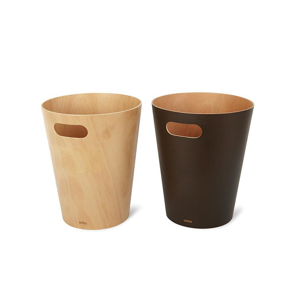 Set de 2 Basureros de Plástico Cafés 7.5 Litros