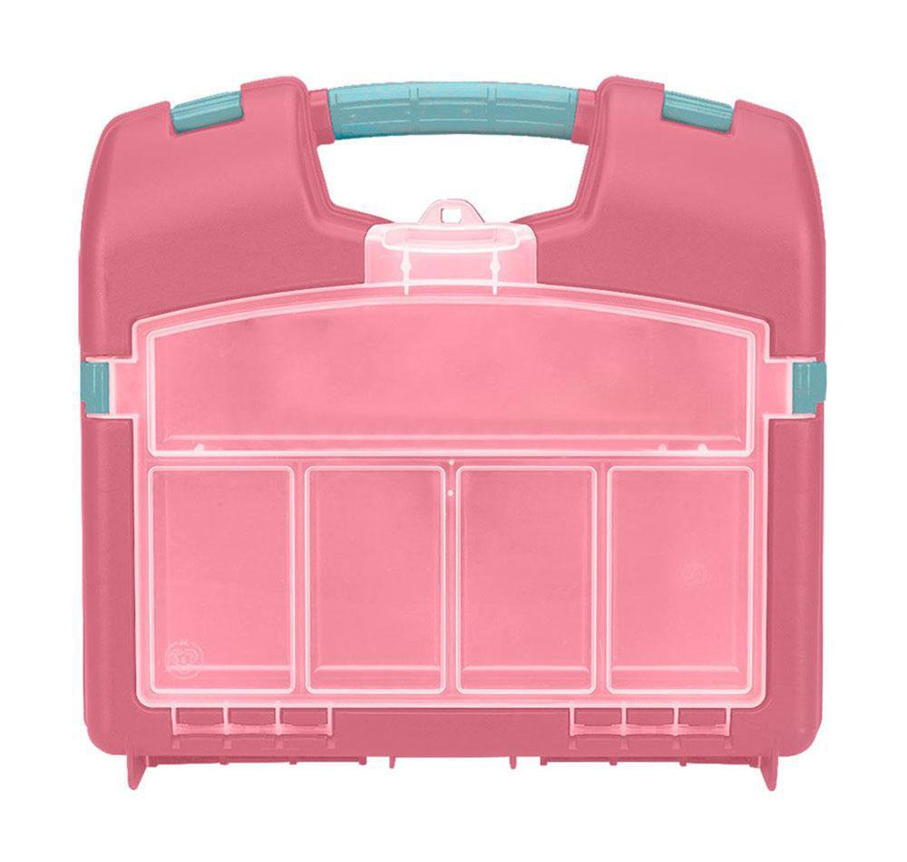 Caja para Accesorios Rosada de Plástico Caja Plástica para Accesorios Color Rosado