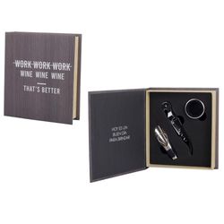 Set De 4 Pzas Accesorios Para Vino Diseño Libro - Concepts