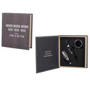 Set De 4 Pzas Accesorios Para Vino Diseño Libro - Concepts