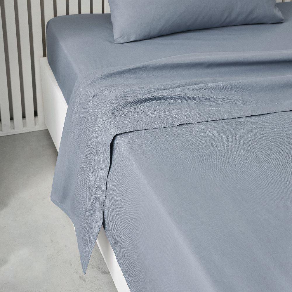 Sábana Plana 100% Algodón Denim Azul - Varios Tamaños Matrimonial