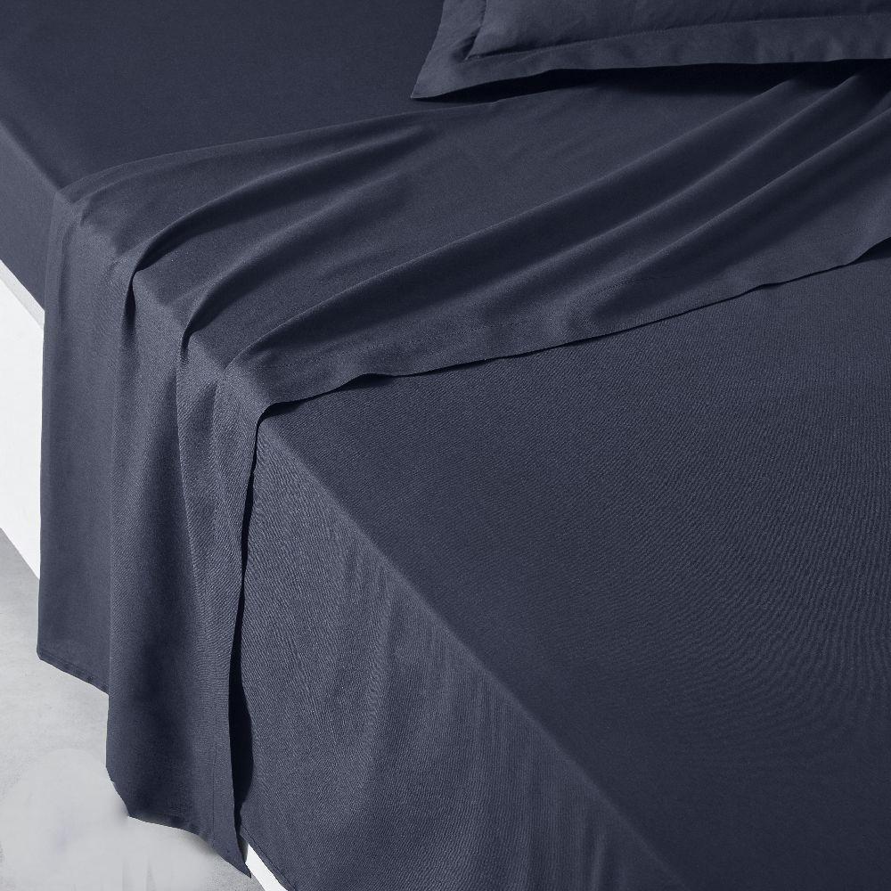 Sábana Plana Azul Moderno 100% Algodón - Varios Tamaños Matrimonial