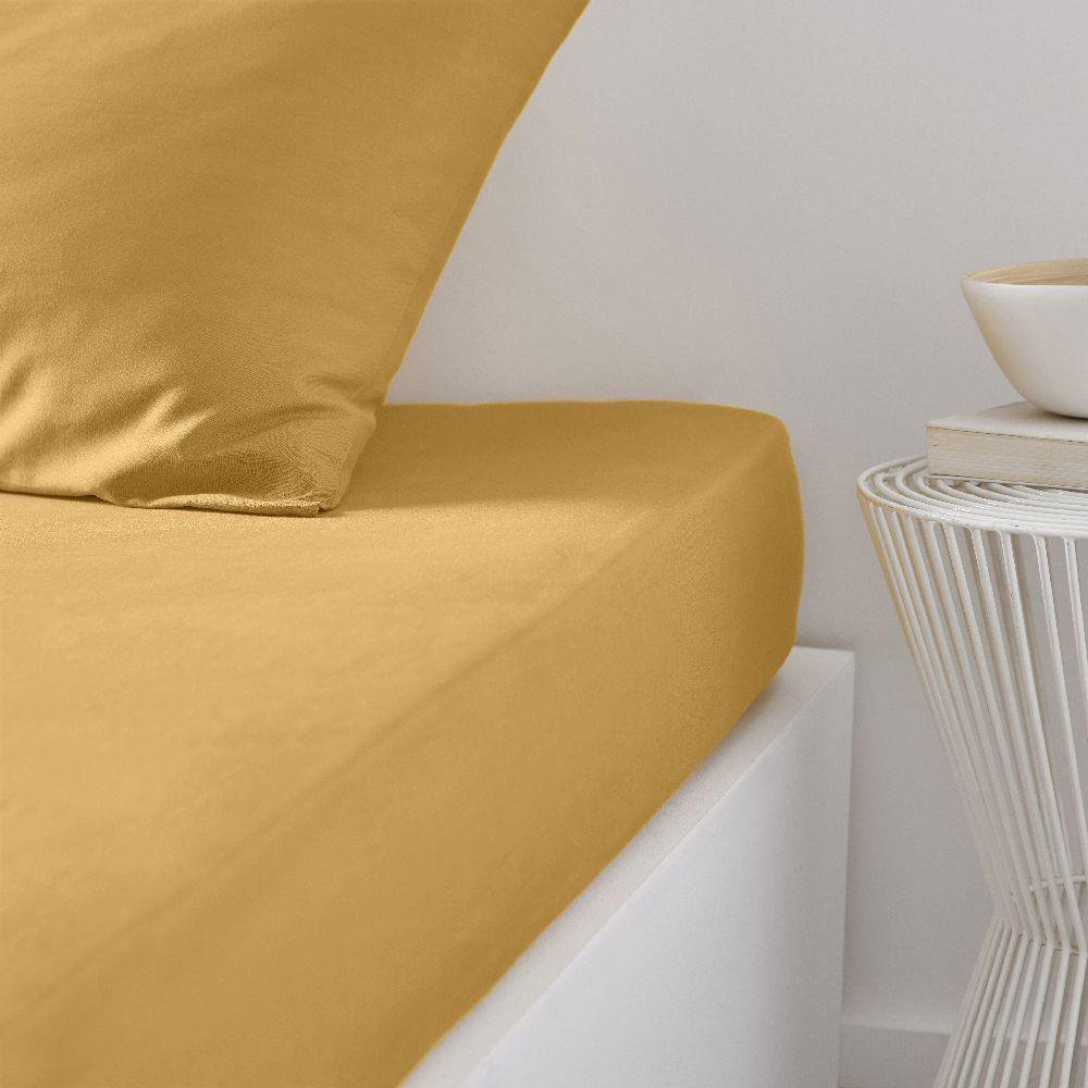 Sábana Cobertora 100% Algodón Moderno Amarillo - Varios Tamaños Queen