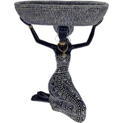 Figura Decorativa Africana De 20.2X12.5X22.5 Cm - Concepts
