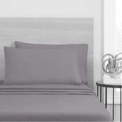 Set De Sábanas Jersey Gris Oscuro - Viva Varios Tamaños