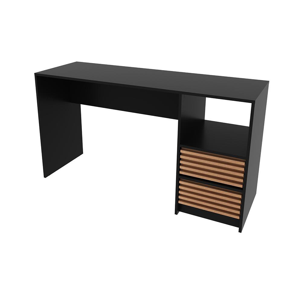 Escritorio Moderno con Cajones Decorativos 135.8 x 45 x 74.5 cm - Varios Colores Negro