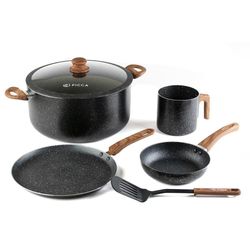 Batería De Cocina Con Antiadherente Negro Catania 6 Pzas - Picca