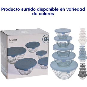 Set De 5 Tazones Colores Surtidos