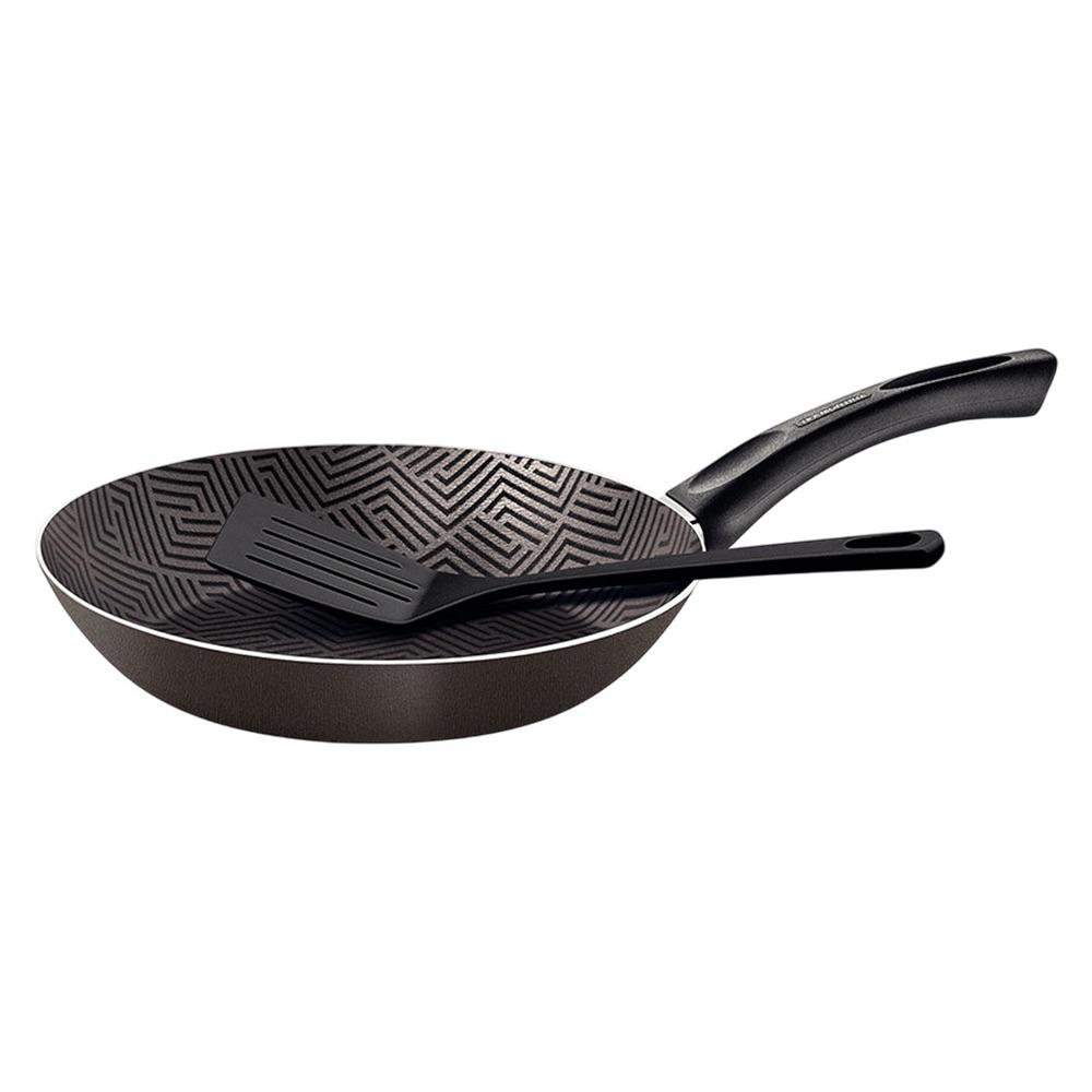 Set de Sartén Antiadherente Paris con Espátula 24 cm Color Negro